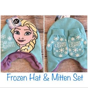 Disney Frozen Elsa Hat & Mitten Set NWT Toddler